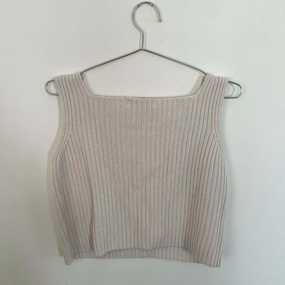 Vintage Grace Collection Ribbed Silk Crop, Size L